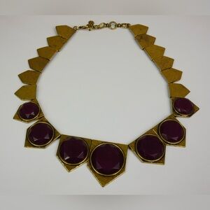 Gold and Purple Geometric Necklace